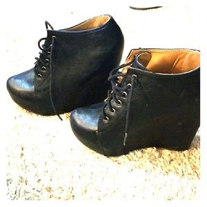 Lace up wedges